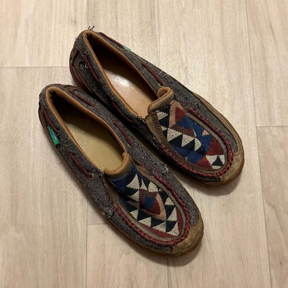 Twisted X eco Moccasins Casual Shoes Aztec Style Womens Size 7.5